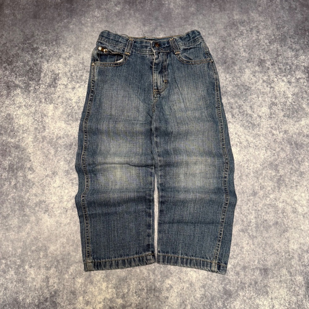 VTG Southpole Boys Size 5 Baggy Denim Jeans Blue Y2K Hip Hop Skater Straight Leg